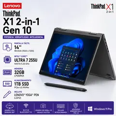 LENOVO - Laptop ThinkPad X1 2-In-1 Gen 10 Aura Edition Intel Core Ultra 7 255U 32GB RAM 1TB SSD - 21Q1000ELM