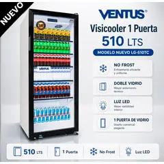 Ventus - Visicooler 1 Puerta 510L - No Frost, Doble Vidrio y Luz LED - LG-510TC