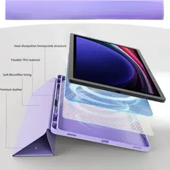 GENERICO - Funda para Samsung Galaxy Tab S8 de 10.9 + Porta Lápiz + Lila