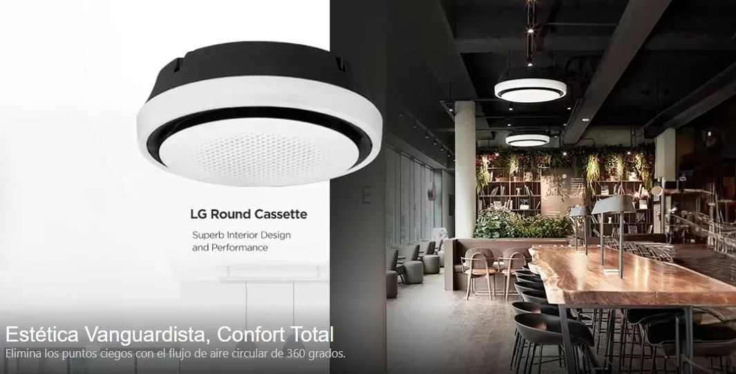 AIRE ACONDICIONADO TIPO CASSETE, LG, 60000 BTU, INVERTER, FRIO / CALOR
