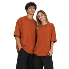 GENERICO - Polo Oversize Basico Manga Corta Color Lacre