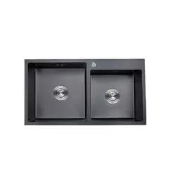 XM - Lavadero de Cocina Nano Negro 2 Pozas UD01-8245