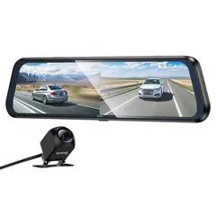 HOCO - Cámara Vehicular DV16 Espejo Retrovisor 1080P Dual Pantalla Táctil y Visión Nocturna