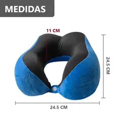 GENERICO - Almohada cojín de viaje para cuello - Azul