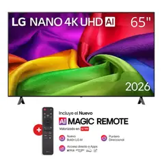 LG - Televisor 65" NANO 4K UHD AI Smart TV 65NU800BPSB - 2026