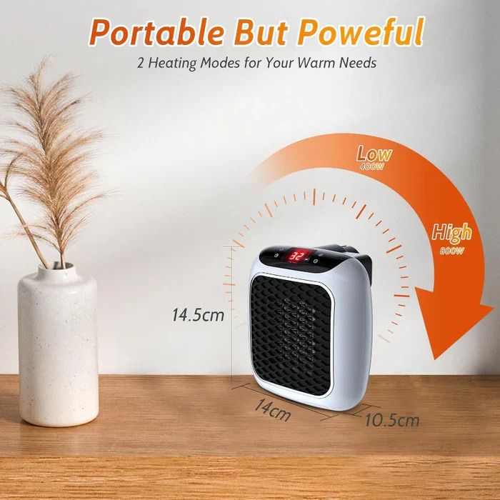 ESTUFA DIGITAL DE PARED 800W CON CONTROL PORTATIL