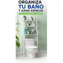 GENERICO - Estante Organizador Multifuncional 3 Niveles Con Ganchos Laterales Para Baño o Lavanderia/TM-0090