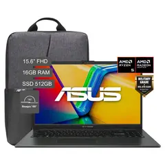 ASUS - LAPTOP VIVOBOOK E1504FA-BQ372W AMD RYZEN 5 7520U 16GB 512GB SSD 15.6'' FHD WIN 11 + MOCHILA