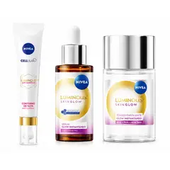 Nivea - Pack Luminous 630 Skin Glow: Tónico exfoliante, Serum, Contorno de Ojos