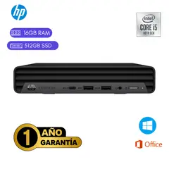 HP - MINI PC REACONDICIONADA PRODESK 400 G6 CI5 10MA 16GB RAM 512GB SSD NEGRO