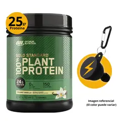 Optimum Nutrition - Proteina Vegana 100% Plant Gold Standard 1lb Vainilla con portasuplementos