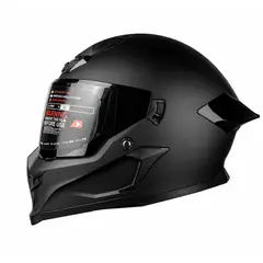 GENERICO - CASCO INTEGRAL HOKEN FF-601 NEGRO MATE DISEÑO FUTURISTA VISOR OSCURO CERTF. DOT