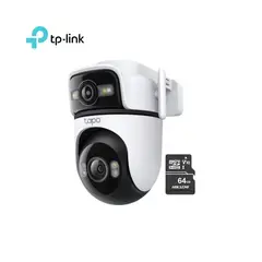 TP LINK - Cámara de Seguridad Tapo C545D 2K 3MP + Micro SD 64GB WiFi Exterior Dual Lente IP66 con Seguimiento IA