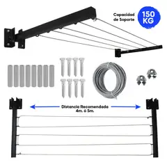 HOLGU - Tendedero Ropa Plegable Acero Soporte 150KG