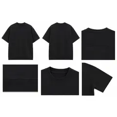 GENERICO - Camiseta Boxy Fit con Canesú Espalda y Rib Inferior
