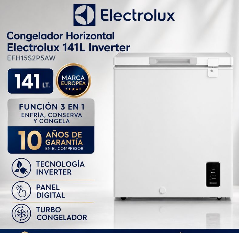 Congelador Horizontal 141L Inverter Blanco con Función Turbo EFH15S2P5AW
