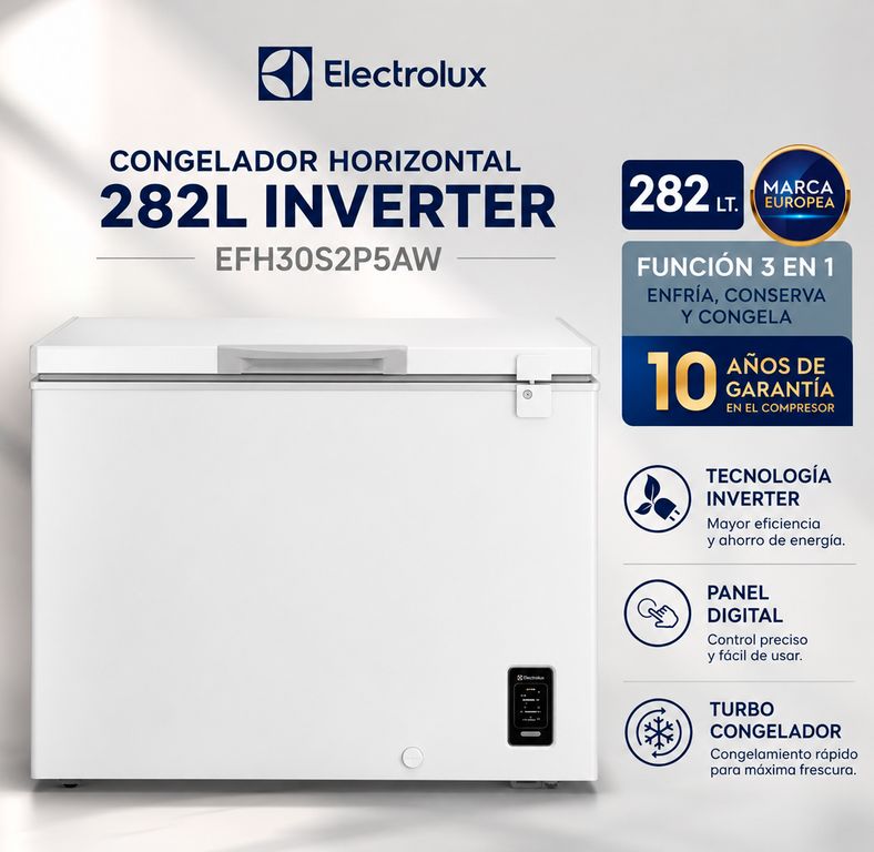 Congelador Horizontal 282L Inverter Blanco con Función Turbo EFH30S2P5AW