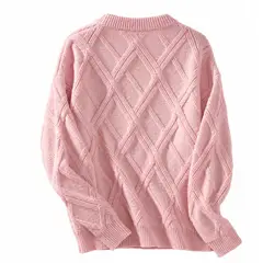 INSPIRA MARKET - Chompa Tejida Mujer Cuello Redondo Manga Larga Palo Rosa