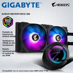 GIGABYTE - SISTEMA DE ENFRIAMIENTO AORUS WATERFORCE 280 PANTALLA ARGB