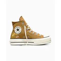 CONVERSE - Zapatillas Chuck Taylor Lift Platform Embroidered F. Beige