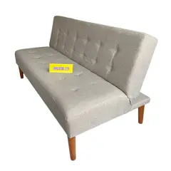 TEMEL - Sofá Cama Modelo Futón 1.50 m color Beige -