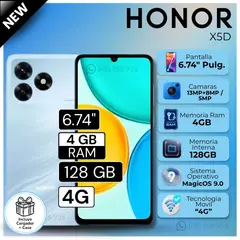 HONOR - Celular X5D 6.74" Pulg. 4GB RAM 128GB MagicOS 9.0 - Azul Marea