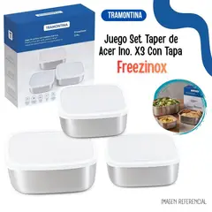TRAMONTINA - Juegos de Tapers de Acero Con Tapa Freezinox
