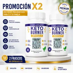 KETO CAPS - Omega 3 Keto Burner 60 Cápsulas X2 - Sin Pescado, Sin Gluten y Sin Mercurio