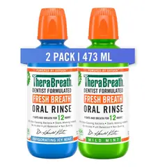 THERABREATH - Pack Mix Icy + Mild Mint Enjuague Bucal 2x473ml