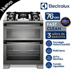 Electrolux - Cocina con doble Horno de 5 Quemadores con Triple Llama 76Cm (FE5AD)