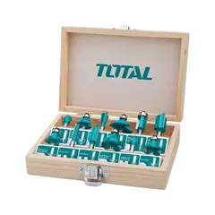 TOTAL - Juego Set De Fresas Kit Router Para Madera 12 Pzs 6mm