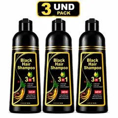 SM - Pack 3 Shampoo Tinte Para El Cabello 3 en 1 Negro - 500 ml