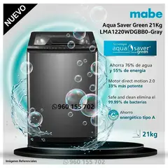 Mabe - Lavadora Aqua Saver Green Automática 21kg LMA1220WDGBB0 - Modelo Nuevo