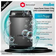 Mabe - Lavadora Aqua Saver Green Automática 21kg LMA1220WDGBB0 - Modelo Nuevo