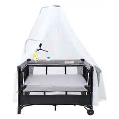 BABYPAL - Cuna Corral 5 en 1 Portátil con Mosquitero y Cambiador