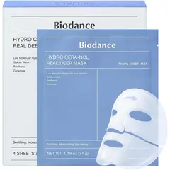 BIODANCE - 04 Mascarillas Faciales Hydro Cera-nol Real Deep Coreana 34g x 4 Uds -