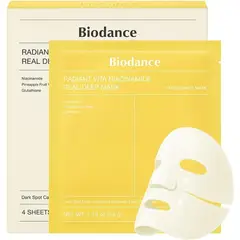 BIODANCE - 04 Mascarillas Faciales Radiant Vita C con Niacinamida Coreana 34g x 4 Uds -