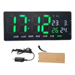 GENERICO - Reloj Digital LED de Pared JH-3604 con Temperatura, Calendario y Alarma