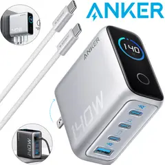 Anker - Cargador 140W 4 Puertos PD 3.1 GaN USB-C Pantalla Táctil Cable 240W B2697