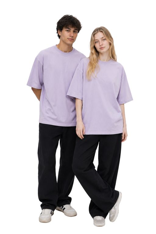 Polo Oversize Basico de Algodón Unisex Color Lila