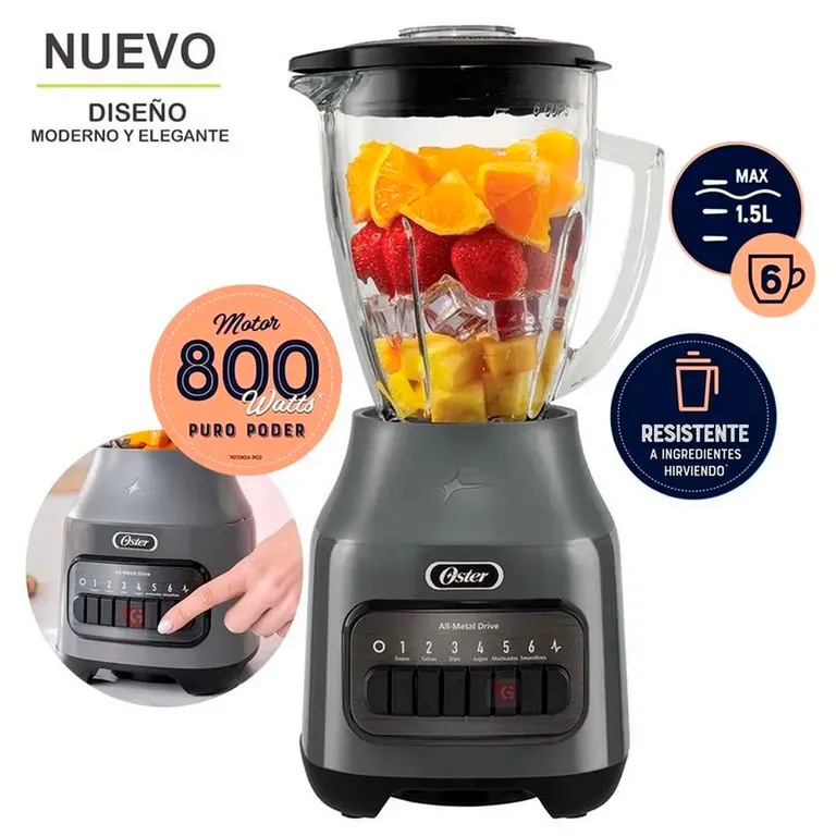 LICUADORA 1.5L 6 VELOCIDADES BLSTPEG-GPB GRIS 800W