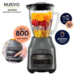 OSTER - LICUADORA 1.5L 6 VELOCIDADES BLSTPEG-GPB GRIS 800W