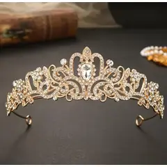 ARELYS - Corona Tiara Clásica para Graduaciones Cumpleaños Dorado