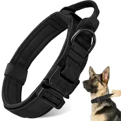 IMPORTADO MC - Collar Táctico para Perros Ajustable con Hebilla Metálica Talla Large Color Negro