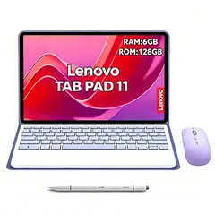 LENOVO - Tablet Pad 11 2025 6GB+128GB WiFi y Ratón inalámbrico Bluetooth &Teclado & Lápiz-Morado