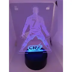 GENERICO - Lampara Acrilico CR7 a Laser mas Base luz Led 7 colores