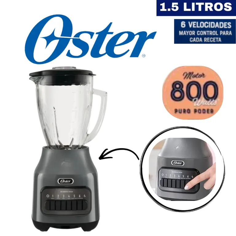 LICUADORA 6 VELOCIDADES 800W GRIS MOD BLSTPEG-GPB