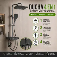 GENERICO - Ducha Termostática Multifuncional 4 En 1 Con Rociador Superior y Ducha de Mano