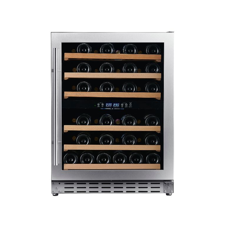 VINERA PARA 46 BOTELLAS KSW462TWISS ACERO - 1 PUERTA - DOBLE TEMPERATURA