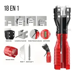 OEM - Herramienta Multifuncional 18 En 1 Para Gasfitería Con Accesorios Intercambiables